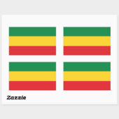 Sticker Rectangulaire Drapeau vert, or (jaune) et rouge (Feuille)