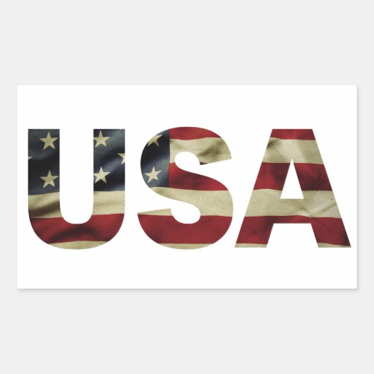 Sticker Rectangulaire Drapeau vintage (Devant)