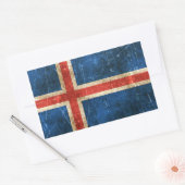 Sticker Rectangulaire Drapeau vintage de l'Islande (Enveloppe)