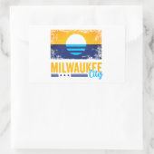 Sticker Rectangulaire Drapeau vintage de Milwaukee City Wisconsin (Sac)