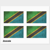 Sticker Rectangulaire Drapeau vintage déchiré de Tanzanie (Feuille)