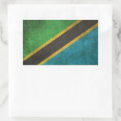 Sticker Rectangulaire Drapeau vintage déchiré de Tanzanie (Sac)