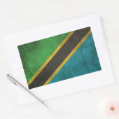 Sticker Rectangulaire Drapeau vintage déchiré de Tanzanie (Enveloppe)