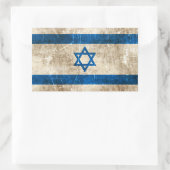Sticker Rectangulaire Drapeau vintage d'Israël (Sac)