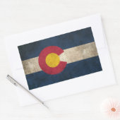 Sticker Rectangulaire Drapeau vintage en détresse du Colorado (Enveloppe)