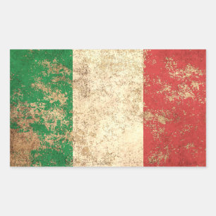 Sticker Rectangulaire Drapeau Vintage italien d'âge sévère