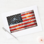 Sticker Rectangulaire Drapeau Vintage patiné (Enveloppe)