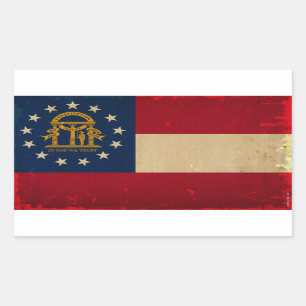 Sticker Rectangulaire Drapeau VINTAGE.png de la Géorgie