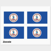 Sticker Rectangulaire Drapeau Virginia (Feuille)