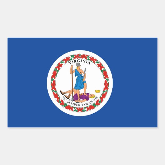 Sticker Rectangulaire Drapeau Virginia (Devant)