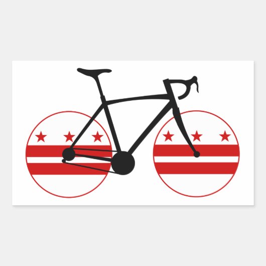 Sticker Rectangulaire Drapeau Washington D.C. Cyclisme (Devant)