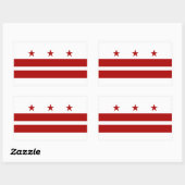 Sticker Rectangulaire Drapeau Washington DC (Feuille)