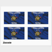 Sticker Rectangulaire Drapeau Wisconsin (Feuille)