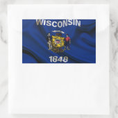 Sticker Rectangulaire Drapeau Wisconsin (Sac)
