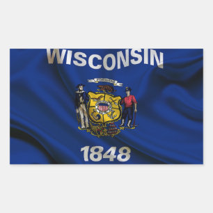 Sticker Rectangulaire Drapeau Wisconsin
