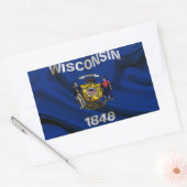 Sticker Rectangulaire Drapeau Wisconsin (Enveloppe)