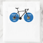 Sticker Rectangulaire Drapeau Wisconsin Cyclisme (Sac)
