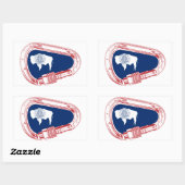 Sticker Rectangulaire Drapeau Wyoming Escalade Carabiner (Feuille)
