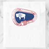 Sticker Rectangulaire Drapeau Wyoming Escalade Carabiner (Sac)