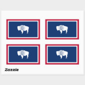 Sticker Rectangulaire Drapeau Wyomingite, Drapeau du Wyoming (Feuille)