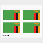 Sticker Rectangulaire Drapeau Zambie (Feuille)