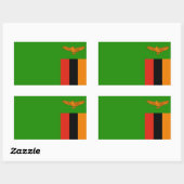 Sticker Rectangulaire Drapeau Zambie/Zambie (Feuille)