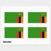 Sticker Rectangulaire Drapeau zambien, Drapeau de la Zambie (Feuille)