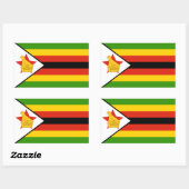 Sticker Rectangulaire Drapeau Zimbabwe/Zimbabwe (Feuille)