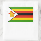 Sticker Rectangulaire Drapeau Zimbabwe/Zimbabwe (Sac)