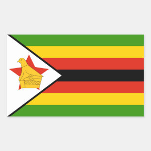 Sticker Rectangulaire Drapeau Zimbabwe/Zimbabwe