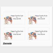 Sticker Rectangulaire Drapeaux agitant garçon et fille (Feuille)