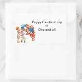 Sticker Rectangulaire Drapeaux agitant garçon et fille (Sac)