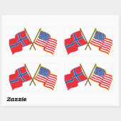 Sticker Rectangulaire Drapeaux américains norvégiens (Feuille)