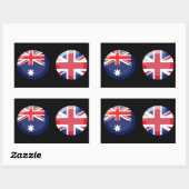Sticker Rectangulaire Drapeaux australiens et britanniques (Feuille)