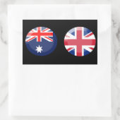Sticker Rectangulaire Drapeaux australiens et britanniques (Sac)