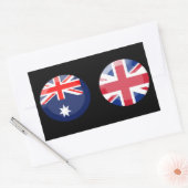 Sticker Rectangulaire Drapeaux australiens et britanniques (Enveloppe)
