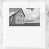 Sticker Rectangulaire Drapeaux de nos agriculteurs - Grange avec drapeau (Sac)