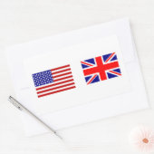 Sticker Rectangulaire Drapeaux du Royaume-Uni et des États-Unis côte à c (Enveloppe)