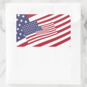 Sticker Rectangulaire Drapeaux USA imbriqués Étoiles et rayures (Sac)