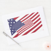 Sticker Rectangulaire Drapeaux USA imbriqués Étoiles et rayures (Enveloppe)