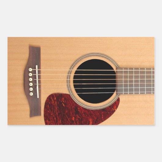 Sticker Rectangulaire Dreadnoud Acoustique 6 cordes Guitare (Devant)