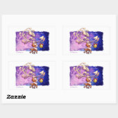 Sticker Rectangulaire DREAM BIG CHRISTMAS REINDEER par Jeff Willis Art (Feuille)