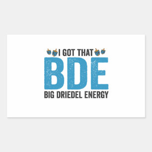 Sticker Rectangulaire Dreidel de Hanukkah drôle Jeu juif Humour de vacan