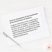 Sticker Rectangulaire Droits de premier amendement (Enveloppe)