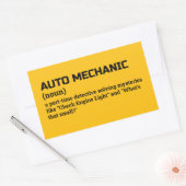 Sticker Rectangulaire Drôle Auto-Mécanique Définition (Enveloppe)