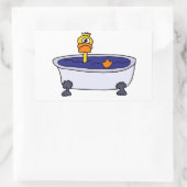 Sticker Rectangulaire Drôle canard dans un dessin sur la baignoire (Sac)
