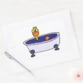 Sticker Rectangulaire Drôle canard dans un dessin sur la baignoire (Enveloppe)