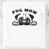 Sticker Rectangulaire Drôle Carlin Maman mignonne Chien Chien Chien Cari (Sac)