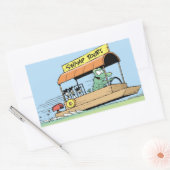 Sticker Rectangulaire Drôle Crocodile Tour Boat Comic (Enveloppe)