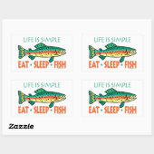 Sticker Rectangulaire Drôle de pêche de dire (Feuille)